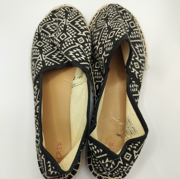 J Crew Loafer Shoes Size 10 Woven Flats Moccasin Style Womens Espadrilles - Picture 2 of 8